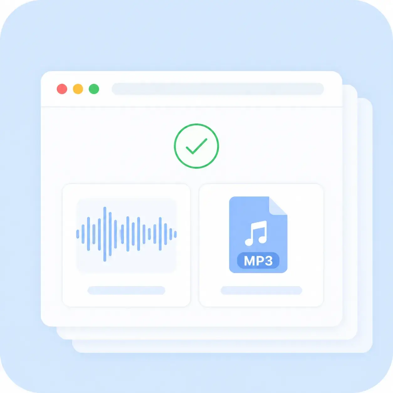 Illustration of Snaptube parsing a YouTube link and showing audio options